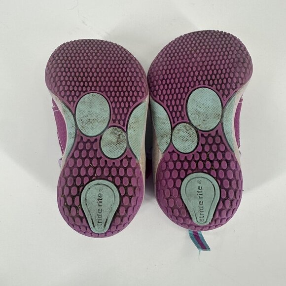 Stride Rite Baby Petra Sandals US 5.5M Purple & Aqua Straps Leather Upper - Picture 9 of 10